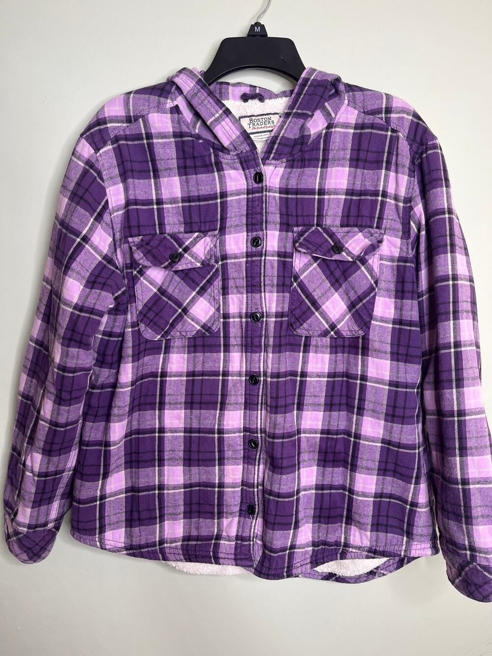 Boston Traders Fleece Lined Plaid Button Up Large